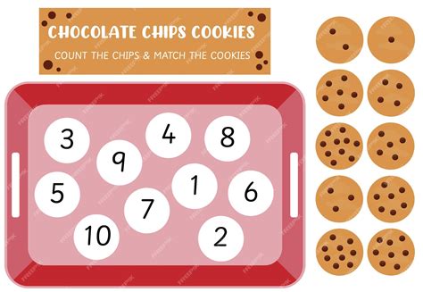Premium Vector Counting Activity For Kids Chocolate Chips Cookies