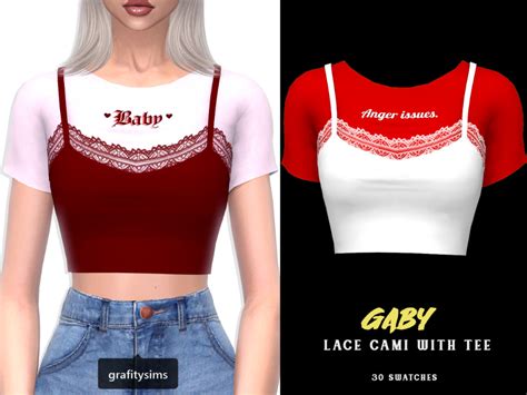 Grafity — Grafity Cc Includes 4 Items Gaby Lace Cami Ts4