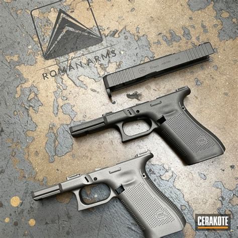 Pair Of Glock 19s Cerakoted Using Gun Metal Grey And Tungsten Cerakote