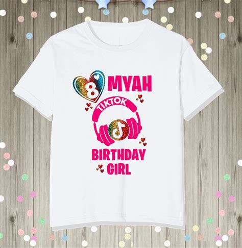 Personalised Tik Tok Birthday Girls T Shirt Viral Party Kids Etsy