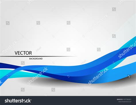 Wavy Blue Lines On White Background Stock Vector Royalty Free