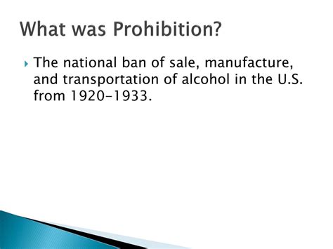 Ppt Prohibition Powerpoint Presentation Free Download Id2043671