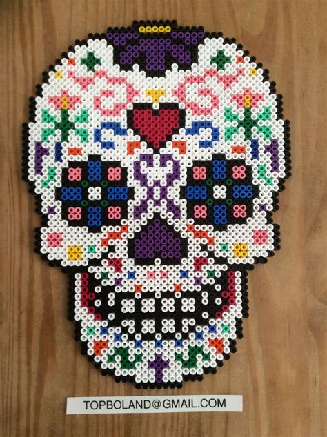 Sugar Skull Hama Beads Perler Beads Pixel Art Perler Crafts Diy
