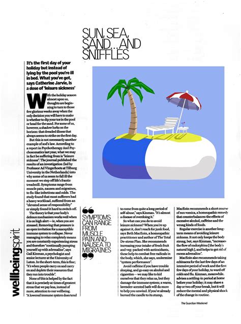 Stuart Herrington Illustration Sun Sea Sand And Sniffles Editorial