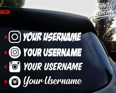 Custom Instagram Username Text Vinyl Decal Sticker Social Etsy