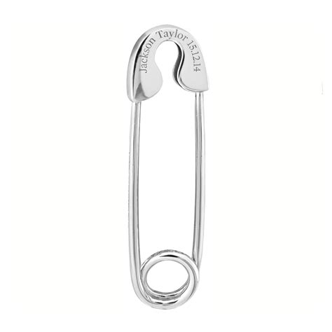 Baby Pin Sterling Silver True Rocks Pesonalised Safety Pin