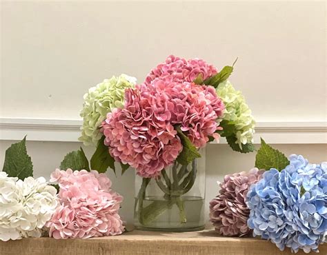 bundle of 3 artificial hydrangeas real touch hydrangeas life life hydrangeas realistic