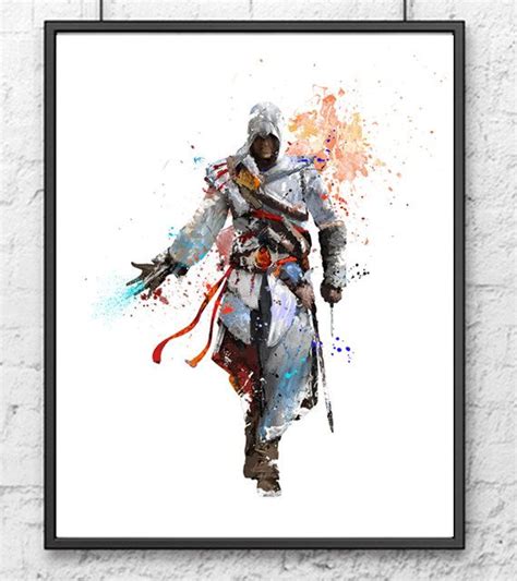 Assassins Creed Watercolor Print Video Game By Gingerkidsart
