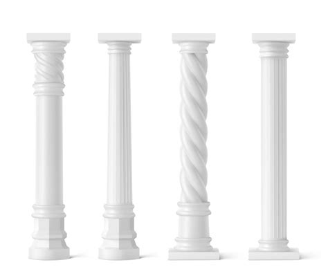 Antique Columns Set Isolated On White Background 14779217 Vector Art At