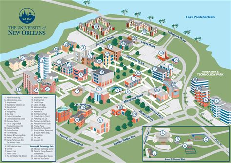 Campus Map The University Of New Orleans