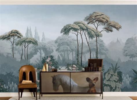 Bacaz Painting Tropical Forest Murals Wallpaper For Living Room Sofa