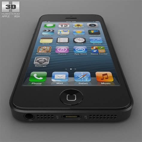 Apple Iphone 5 Black 3d Model Humster3d
