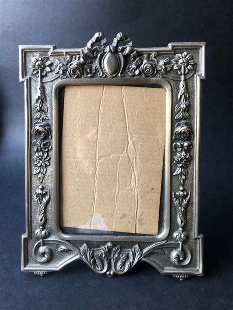 Vintage Victorian Style Picture Frame Pewter Metal Silver Etsy