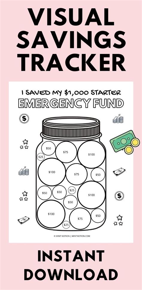 1000 Starter Emergency Fund Printable Emergency Fund Emergency