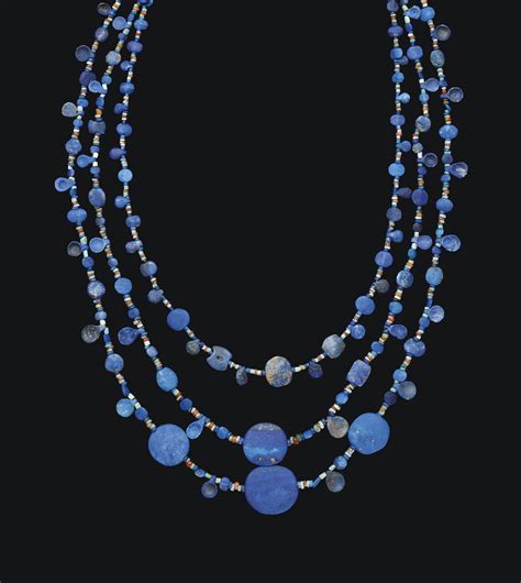A Bactrian Lapis Lazuli Bead Necklace Circa Late 3rd Early 2nd