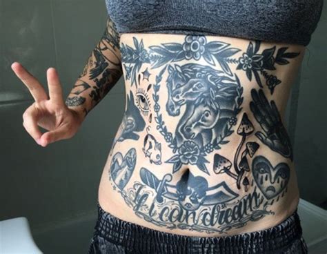 Lower Stomach Tattoos Quotes 55 Lower Stomach Tattoo Designs For
