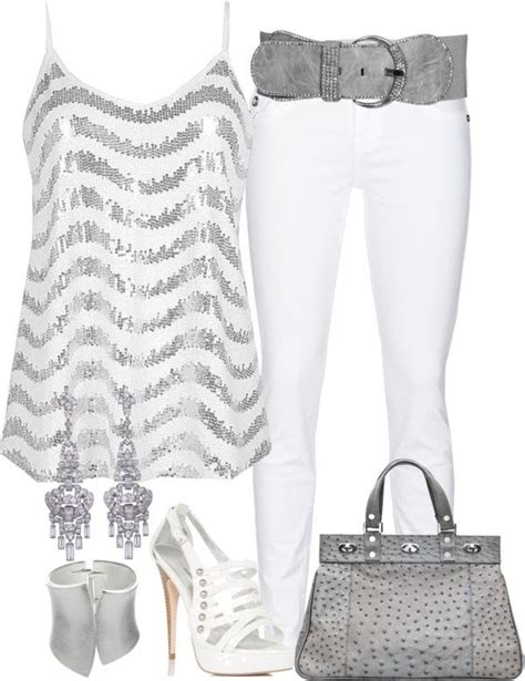 Great Silver And White Outfit Clothes Fashion Casual Outfits