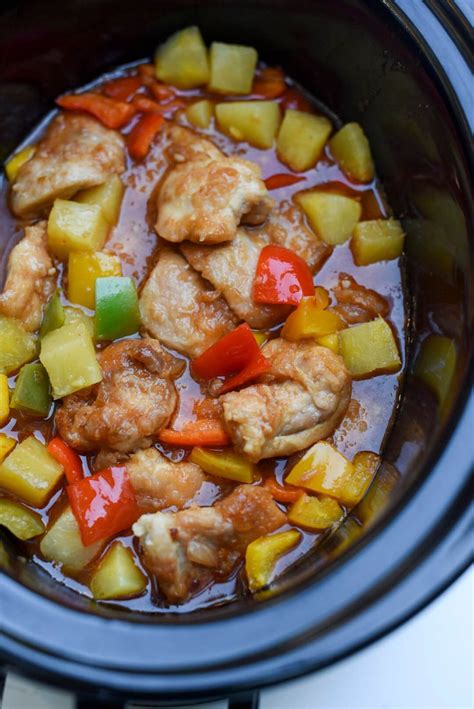 These slow cooker chicken thighs are smothered in a tasty creamy tomato basil sauce that will have you licking your plate. Slow Cooker Sweet and Sour Chicken ~ https://www ...