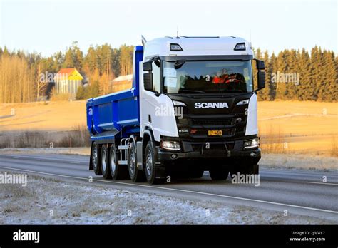 New White Scania R540 Xt Tipper Truck At Speed On Highway 52 On A