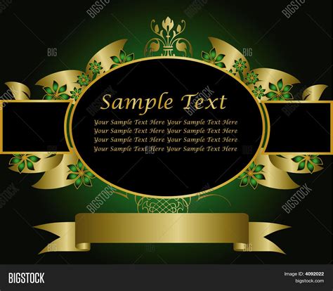 Green Gold Floral Vector And Photo Free Trial Bigstock