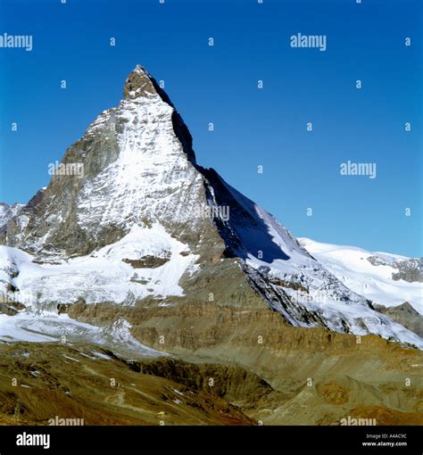 Summit Peak Of The Matterhorn Above Zermatt Switzerland Stock Photo Alamy
