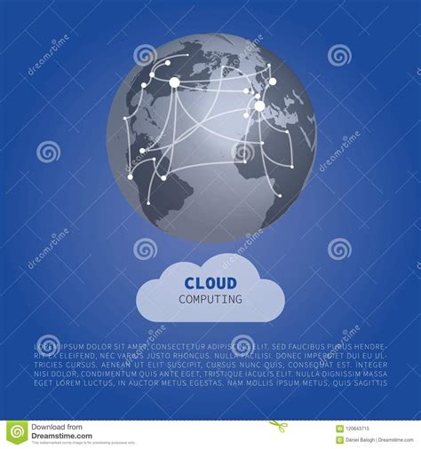 Cloud Computing Design Concept With World Map Connections Digital