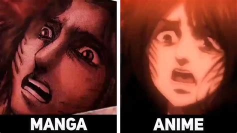 Manga Vs Anime Eren Founding Titan Transformation Attack On Titan