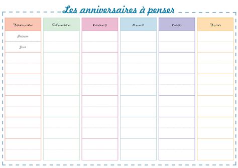 Calendrier Perpetuel Anniversaire A Imprimer Gratuit