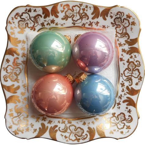 These decorations have been made using the following techniques: Vintage Krebs Glass Christmas Tree Ornaments Pastel ...