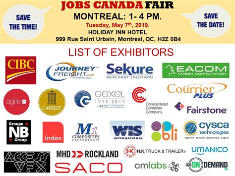 Montreal Job Fair - May 7th, 2019 Tickets, Multiple Dates | Eventbrite