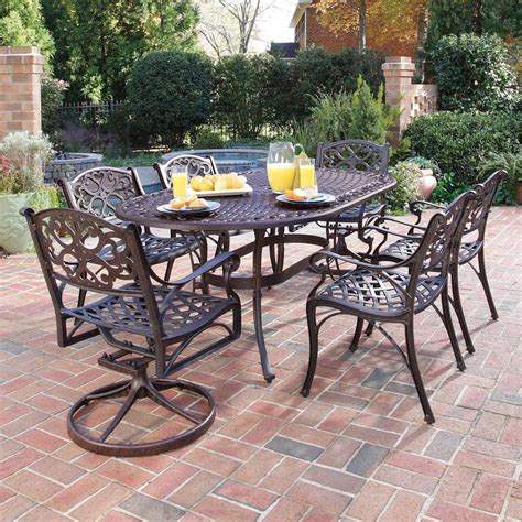 Home Styles Biscayne 7 Piece Bronze Metal Frame Patio Dining Set At