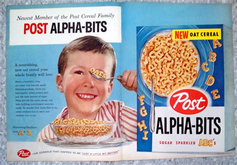 1958 Post Alpha Bits New Young Boy Smiling Original 2 Page Etsy