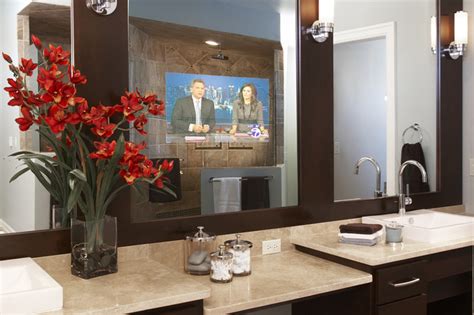 32 waterproof bathroom mirror television tv lcd keyless & no front speaker holes visable. Séura Vanishing Vanity TV Mirror - Contemporary - Bathroom ...