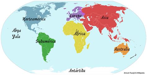 Continentes Mundiales Mapa Mundial Con Continentes Mapa Del Vector