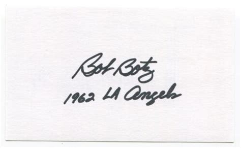 Bob Botz Signed 3x5 Index Card Autographed Baseball 1962 Los Angeles