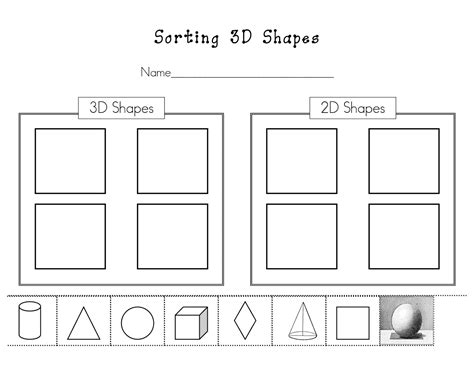 7 Best Images Of Sorting Shapes Worksheets For Kindergarten 2d 3d