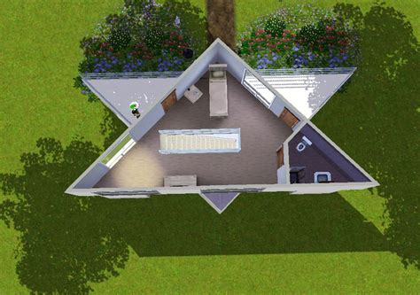 The interior design is inspired by the surrounding. Mod The Sims - The Triangle House - STARTER HOME!