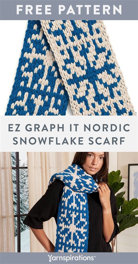 Free Ez Graph It Nordic Snowflake Scarf Pattern Using Bernat Alize