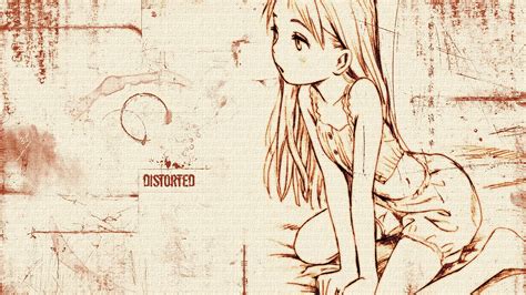 Wallpaper Drawing Illustration Looking Away Long Hair Anime Girls Open Mouth Sitting