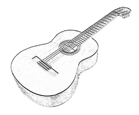 Guitar Drawing In Pencil At Getdrawings Free Download