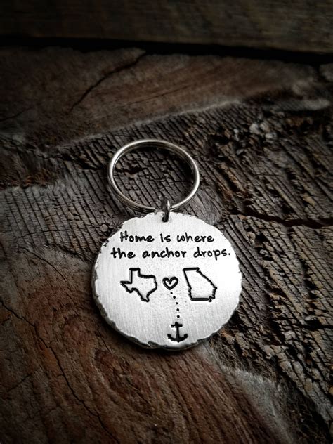 More than 100 inspiring long distance relationship gifts for couples. Long Distance Relationship Gift State Keychain Anchor ...