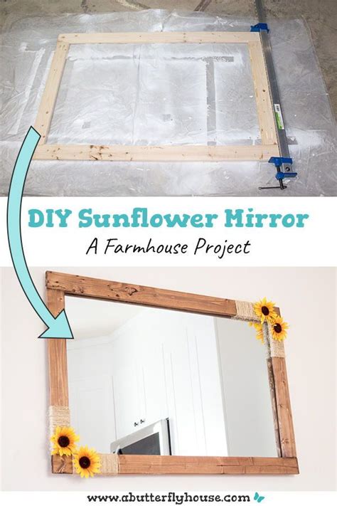 Diy Farmhouse Mirror With Dollar Store Sunflowers Sunflower Home