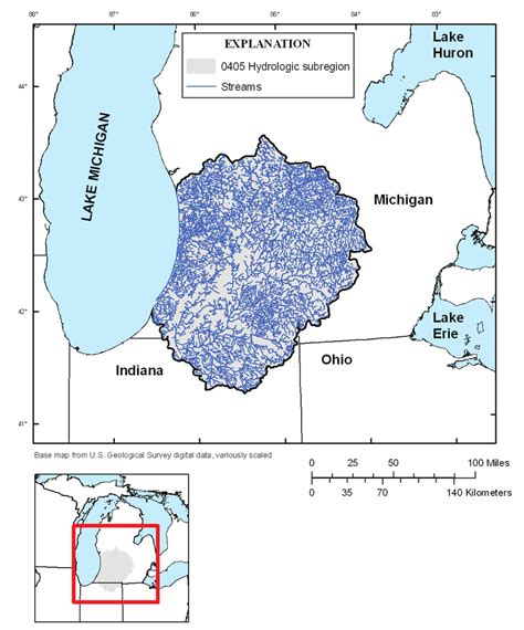 The 0405 Southeast Lake Michigan Hydrologic Subregion And National