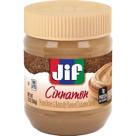 Jif Peanut Butter And Naturally Flavored Cinnamon Spread 12 Ounce