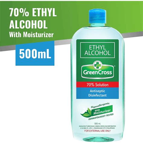 Green Cross Ethyl Alcohol 70 Solution 500ml Alcohol Walter Mart