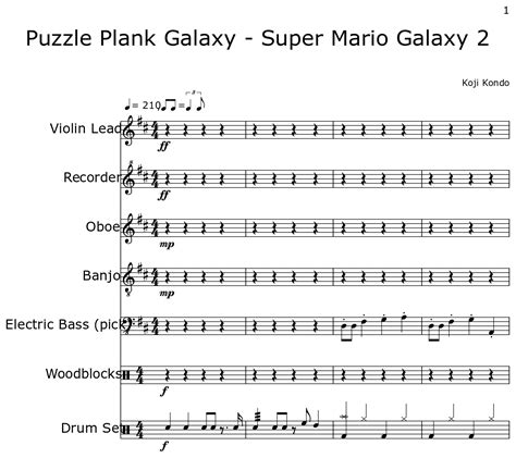 Puzzle Plank Galaxy Super Mario Galaxy 2 Sheet Music For Violin