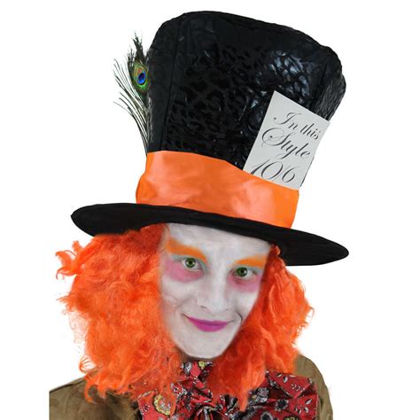 Adults Mad Hatter Hat With Card I Love Fancy Dress