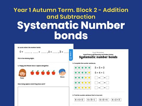 Y1 Autumn Term Block 2 Systematic Number Bonds Maths Worksheets