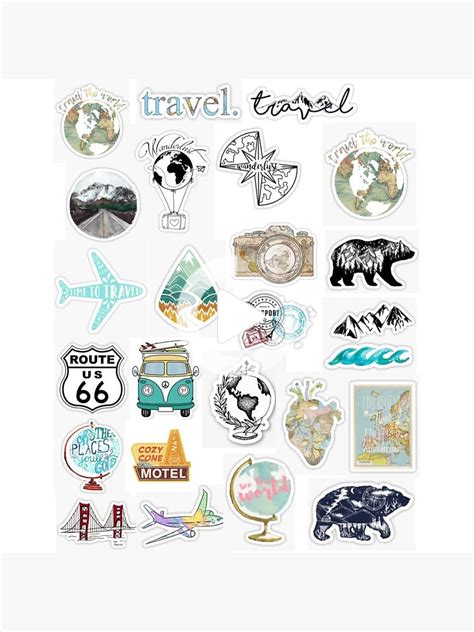 Travel Sticker Pack Sticker By Lauren53103 Travel Stickers Print