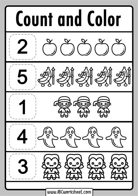 Count And Color The Given Objects Math Worksheets Count And Color